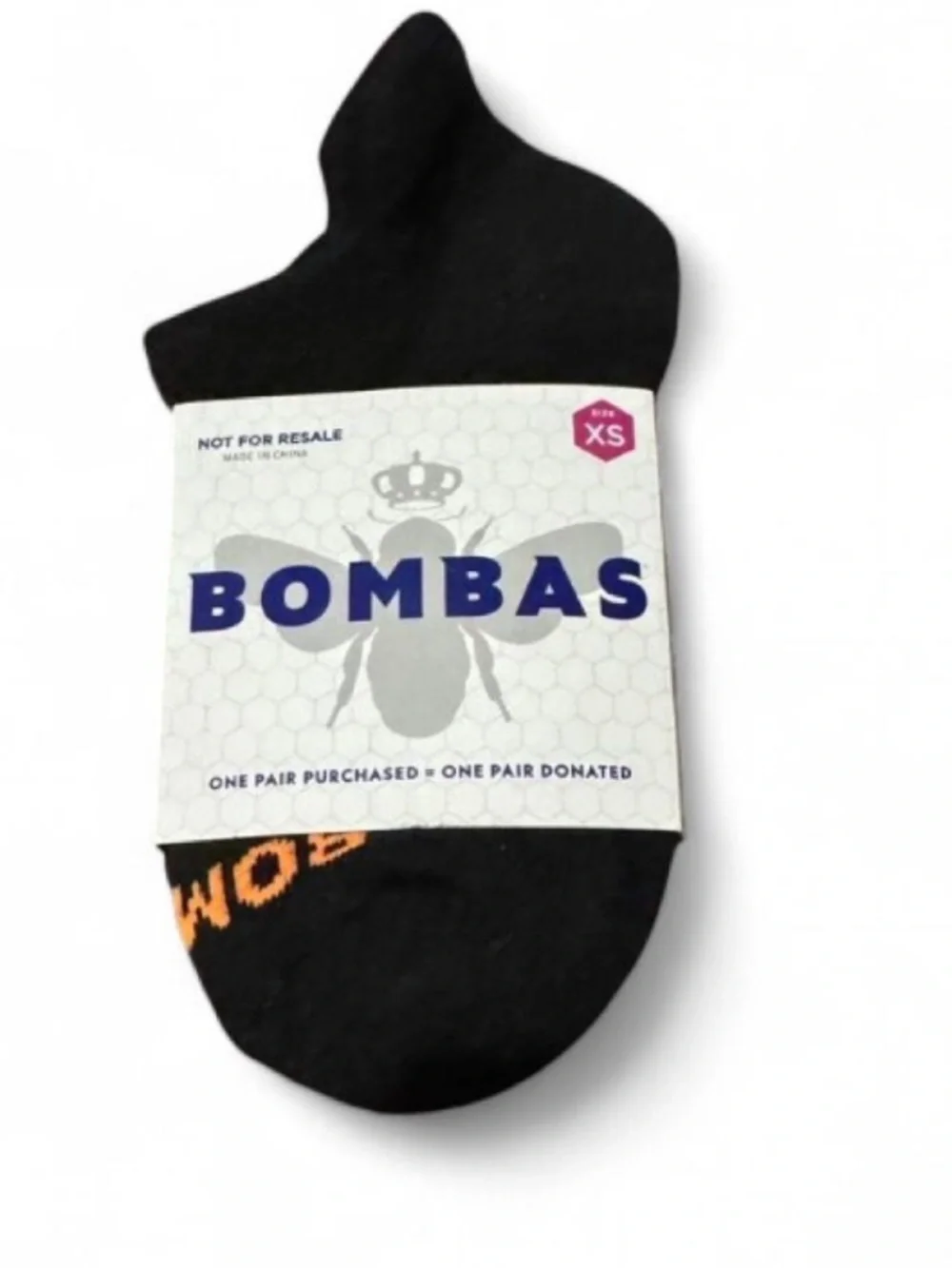 🆕 “Be Better” 1 pair of Bombas Black Ankle Socks with Blue/Orange Bumblebee! 💥